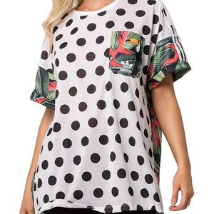 Women’s Adidas Graphic Whi/blk/green Tee Sz M